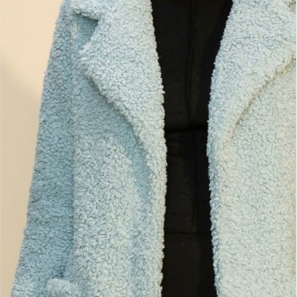 Light Blue Teddy Coat - Picture 5 of 7